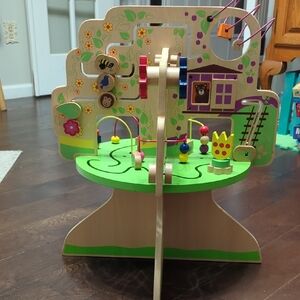 Colorful Wooden Activity Center with Bead Maze